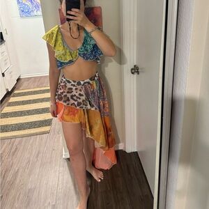 Skirt and Top Printed Two Piece Set